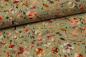 Preview: Jersey Aquarell Blumen altgrün