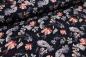 Preview: Viscose Jersey dunkelblau mit roten Blumen