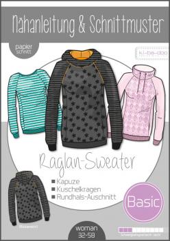 Schnittmuster Basic Damen Raglan Sweater ki-ba-doo