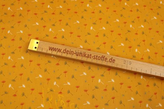 Webstoff Baumwolle Pusteblume senf