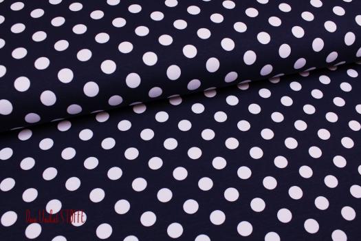 Baumwolljersey Punkte blau