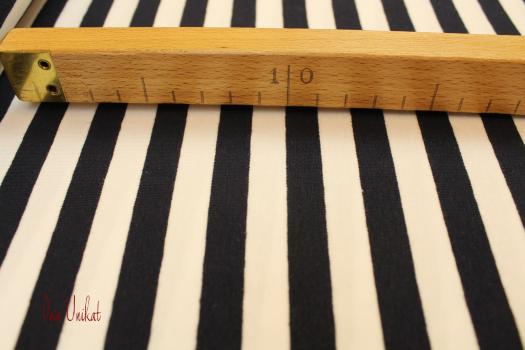 Preview: Baumwolljersey Streifen navy weiß 1cm