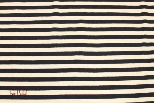 Preview: Baumwolljersey Streifen navy weiß 1cm