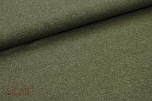Baumwolljersey, meliert khaki