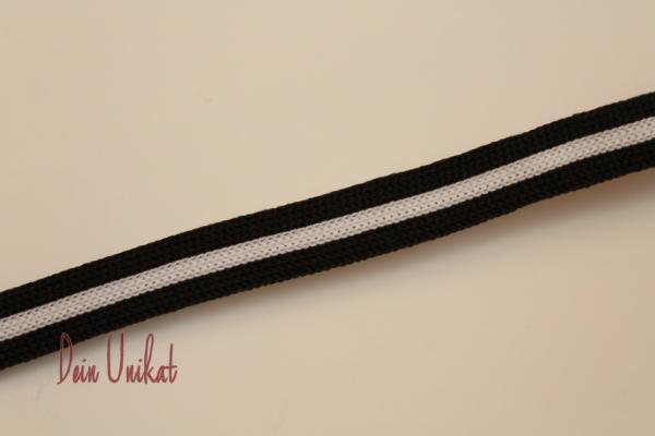 Band 1cm schwarz weiß