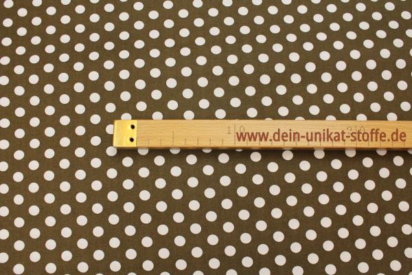Baumwolle Webstoff Punkte Braun
