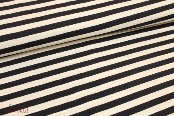 Baumwolljersey Streifen navy weiß 1cm