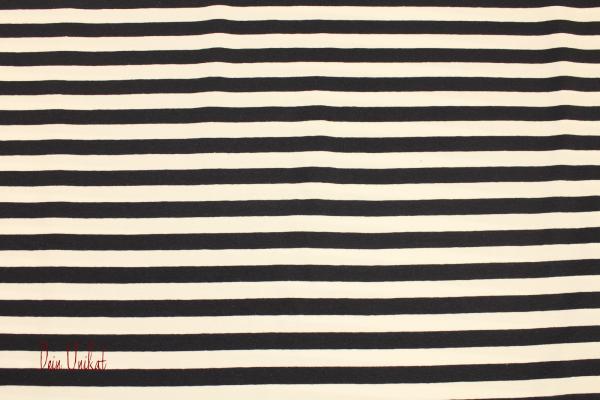Baumwolljersey Streifen navy weiß 1cm