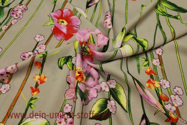 Blusenstoff, Crêpe Georgette, Blumen