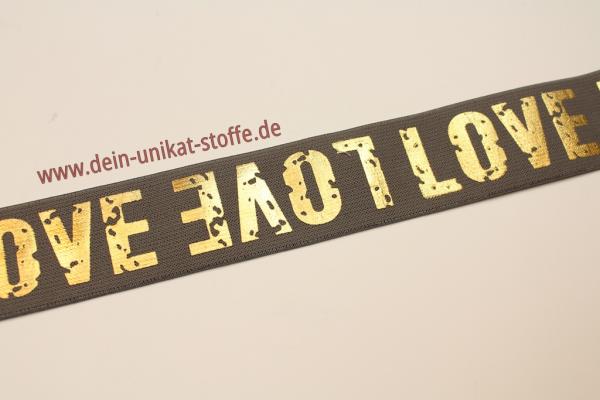 Gummi taupe  4cm LOVE