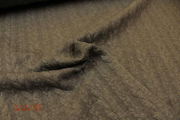 Jacquard mit Zopfmuster grau meliert