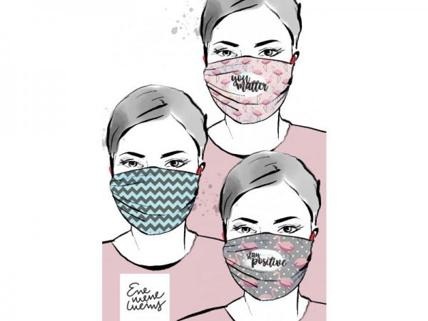 Maskenstoff- Bingo- Flamingo- Lillestoff