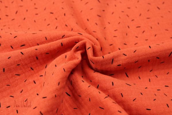 Musselin Strichel Lachs - Orange