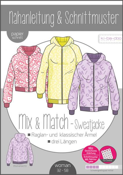 Schnittmuster Damen Mix&Match Sweatjacke ki-ba-doo