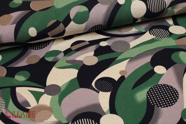 Viscose Jersey grafisches Muster grün